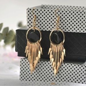 Black & Gold spike earrings